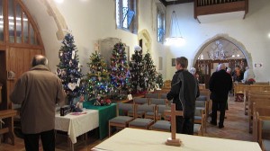 Christmas tree festival in St John the Baptist church Findon